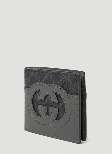 Gucci Logo Cut Out Bifold Wallet Dark Grey guc0152140