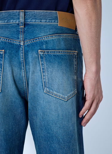 LN-CC® - Saint Laurent: Loose Straight Jeans - Blue Saint Laurent Loose Straight Jeans Blue sla0166008