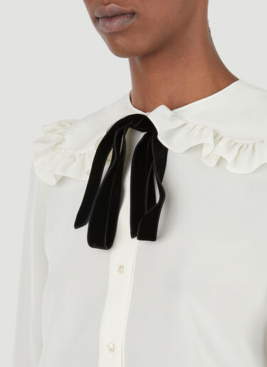 Saint Laurent Peter Pan Shirt White sla0245029
