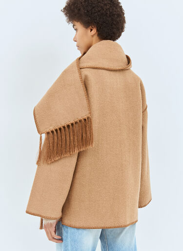 TOTEME Embroidered Scarf Jacket Camel tot0258008