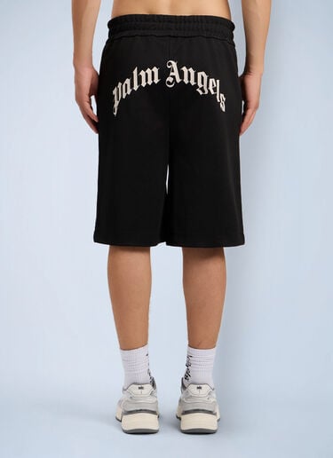 Palm Angels Back Curved Logo Track Shorts Black pma0164051