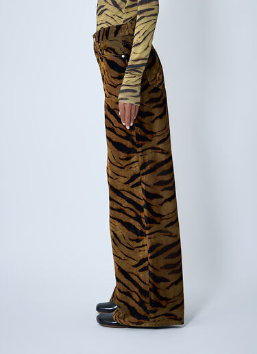 Printed Flock Denim Jeans GANNI Printed Flock Denim Jeans Khaki gan0262027