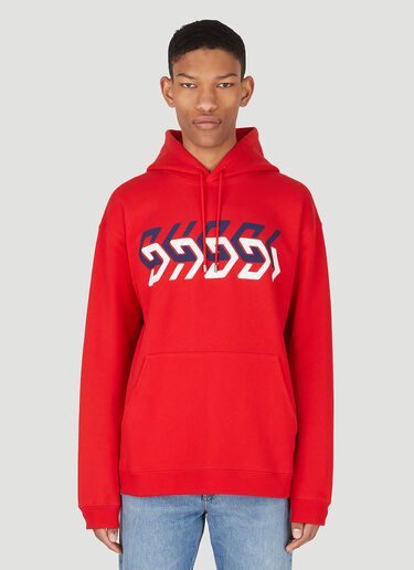 Gucci Logo Graphic Hooded Sweatshirt Red guc0147069
