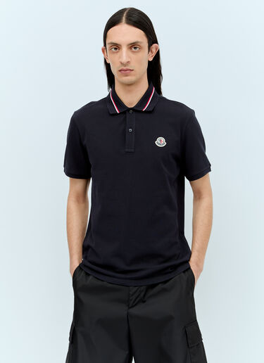 Moncler Logo Patch Polo Shirt Navy mon0156011