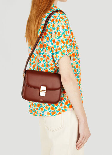 Grace Small Leather Shoulder Bag in Brown - A P C