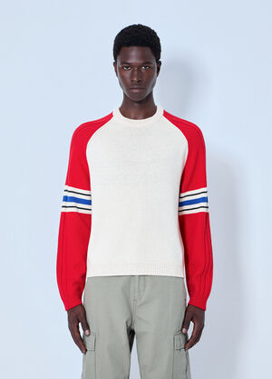 Stüssy Stripe Raglan Crewneck Sweatshirt Red sts0164032