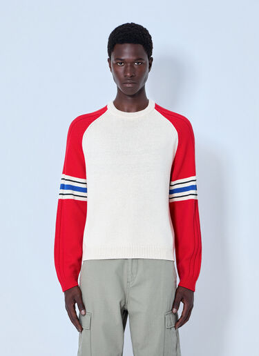LN-CC® - Stüssy: Stripe Raglan Crewneck Sweatshirt - Red Stüssy Stripe Raglan Crewneck Sweatshirt Red sts0164032