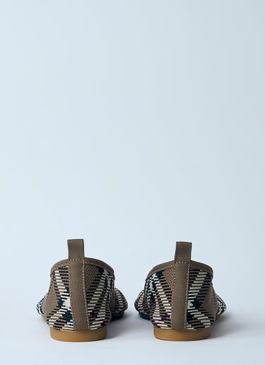 Burberry Check Knit Baby Ballerina Flats Brown bur0259014