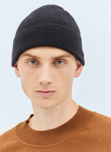 MHL by Margaret Howell Simple Ribbed Beanie Hat Black mhl0158017