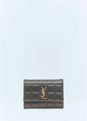 Saint Laurent Cassandre Matelassé Carré Bi-Fold Wallet Black sla0258035