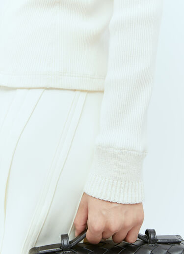 Raised Placket Ribbed Top Bottega Veneta Raised Placket Ribbed Top Beige bov0256027