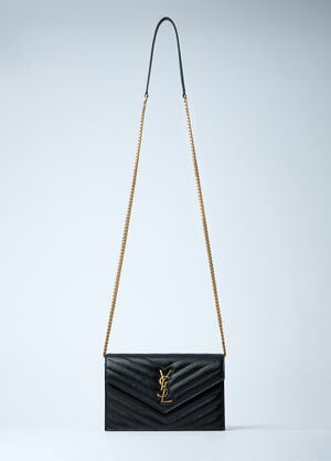 Saint Laurent Cassandre Envelope Chain Wallet Shoulder Bag Black sla0259122