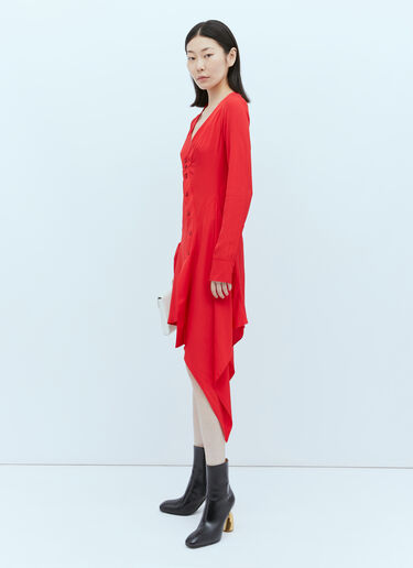 Stella McCartney Asymmetric Seam Cut-Out Dress Red stm0254003