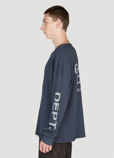 Gallery Dept. Logo Print Thermal Sweatshirt Blue gdp0153004
