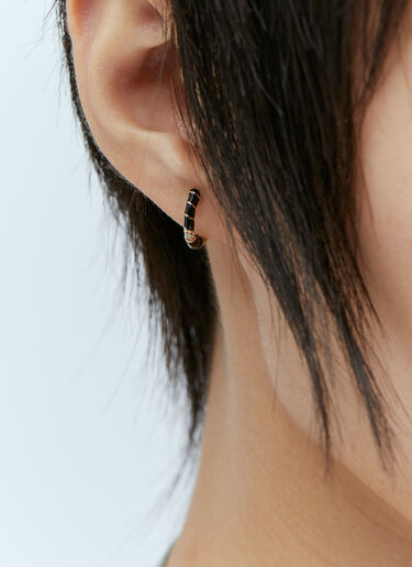 Yvonne Leon Paire De Creoles Mini Torsades Earrings Black yvl0255006
