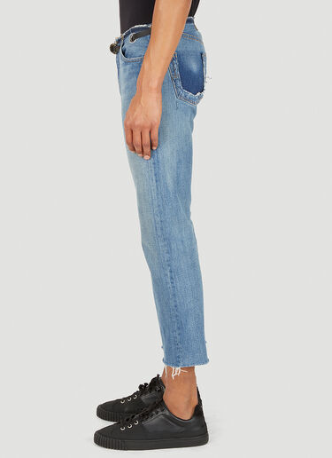 Bonum Ripped Waistband Belted Jeans Blue bon0348010