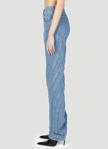 Mugler Structured Panel Jeans Blue mug0351005