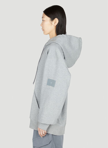 Y-3 Logo Print Hooded Sweatshirt Grey yyy0352024