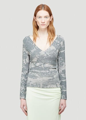 Eckhaus Latta Poison Wrap Top Grey eck0244002