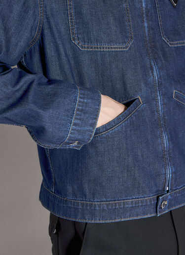 Prada Logo Plaque Denim Jacket Blue pra0156005