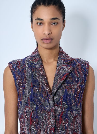 Dries Van Noten テクスチャードウエストコート  パープル dvn0260005
