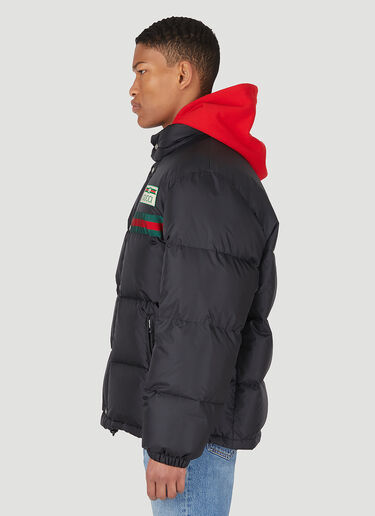 Gucci 织带条纹绗缝羽绒服 黑色 guc0147047