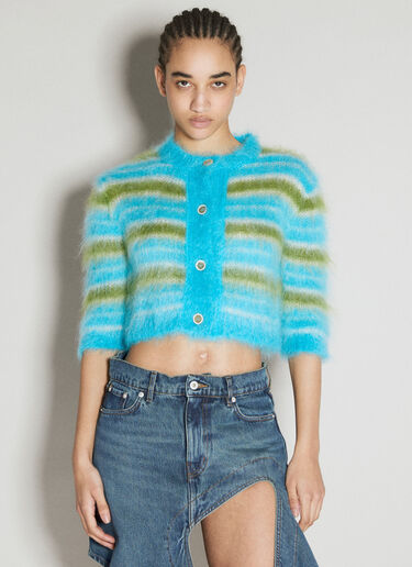 Marni 马海毛混纺条纹开衫 蓝色 mni0255004