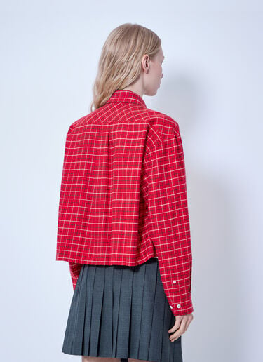 Miu Miu Checkered Button-Down Shirt Red miu0266061