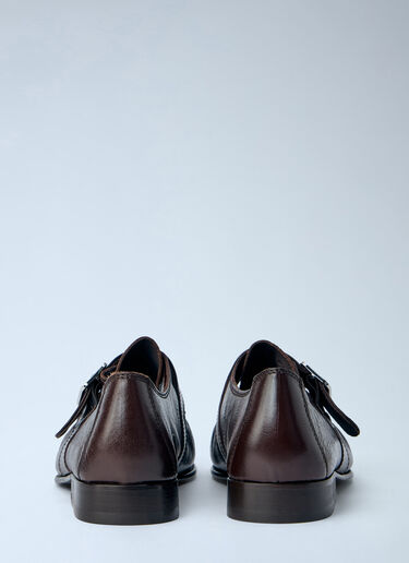 Marni Buckle Detail Leather Loafers Brown mni0166009