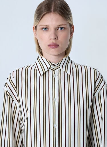 Saint Laurent Striped Button-Down Shirt Grey sla0260082