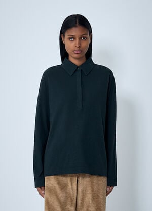 The Row Roddie Polo Top Black row0262001