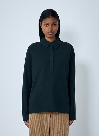 The Row Roddie Polo Top Black row0262001