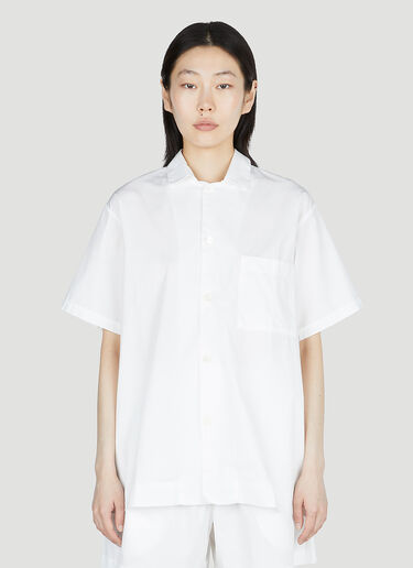 Tekla Classic Short Sleeve Pyjama Shirt White tek0353012