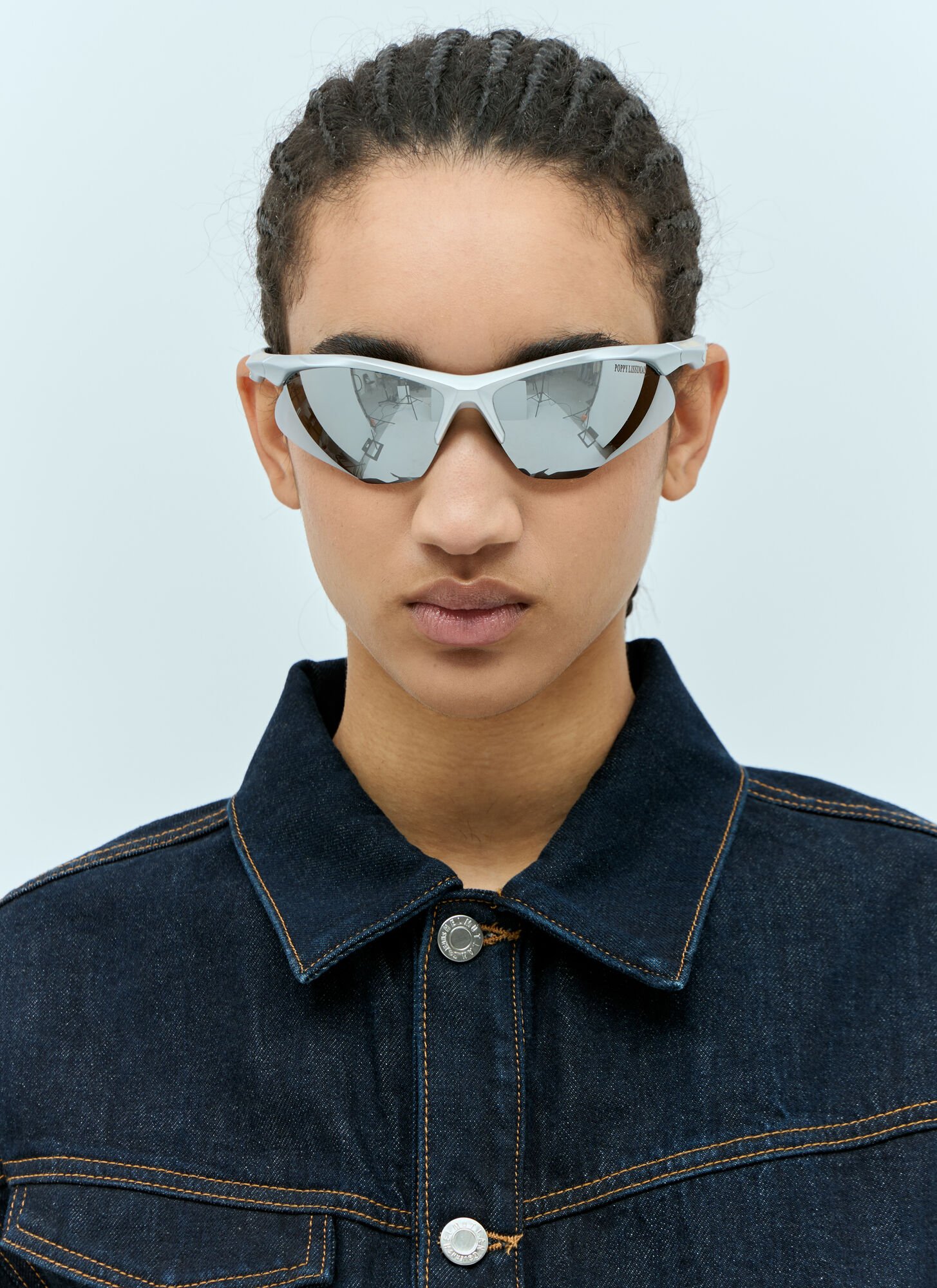 Shop Poppy Lissiman Rossi Speedway Sunglasses In Silver