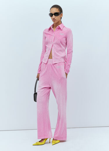 Diesel Logo Embossed Velvet Track Pants Pink dsl0253006