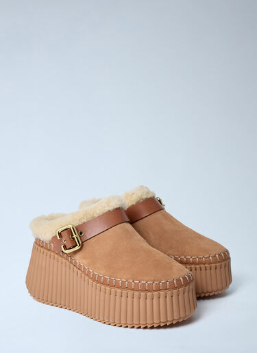 Chloé Nama Wedge Mule Brown chl0262034