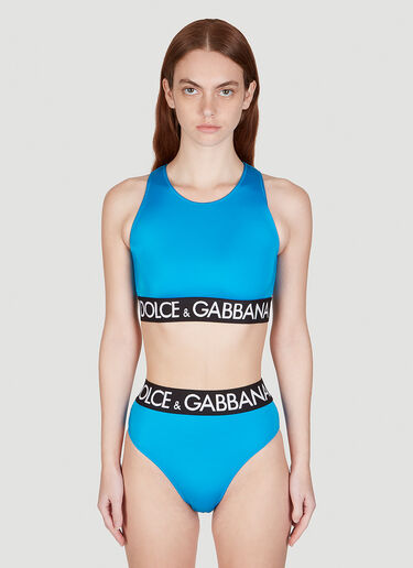 Dolce & Gabbana 로고 밴드 비키니 블루 dol0249051