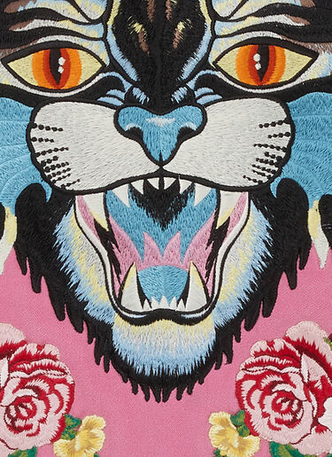 Gucci Angry Cat Velvet Cushion  Pink wps0644002