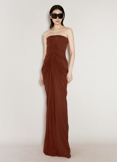 Rick Owens Radiance Bustier Maxi Dress Red ric0256003