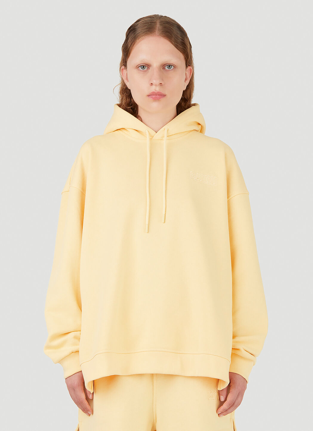 GANNI Software Isoli Hooded Sweatshirt in Yellow LN CC