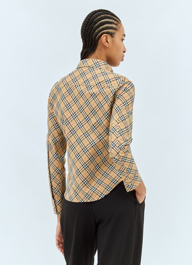 Burberry Check Cotton Shirt Beige bur0258001