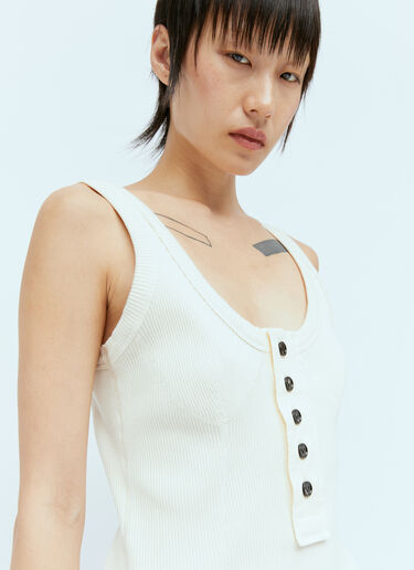 Bottega Veneta Raised Placket Tank Top Off white bov0256028