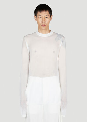 Ann Demeulemeester Diederik Long Sleeve Top White ann0152010