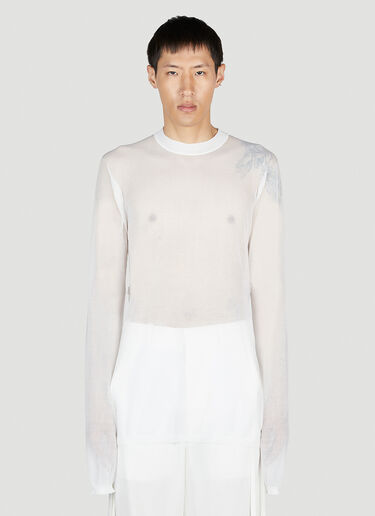 Ann Demeulemeester Diederik Long Sleeve Top White ann0152010