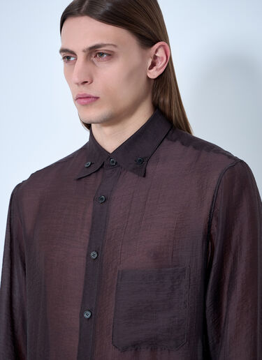 Yohji Yamamoto Lightweight Button-Down Shirt Brown yoy0160006