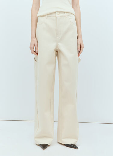 Max Mara Wide Leg Jeans Cream max0255024