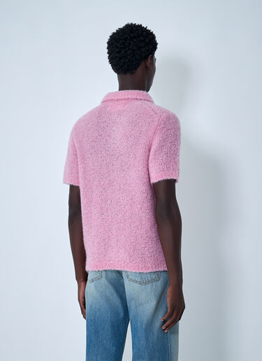 ERL Mohair-Blend Polo Shirt Pink erl0162005