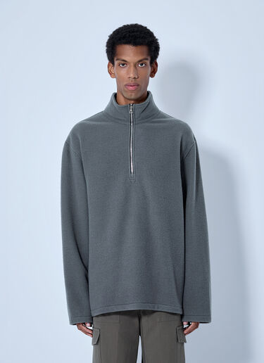 LN-CC® - RIER: Fleece Polo Sweatshirt - Grey RIER Fleece Polo Sweatshirt Grey rrr0165008