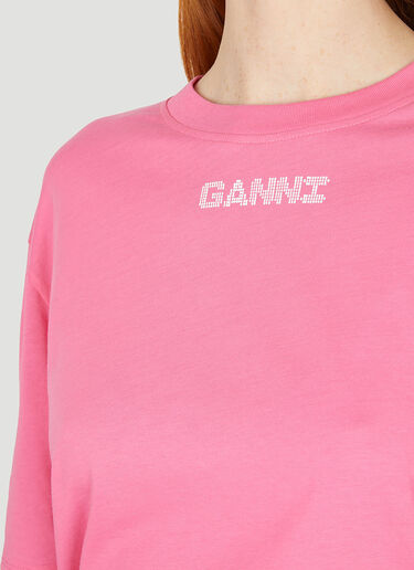 GANNI Layered Long Sleeve T-Shirt Pink gan0251019