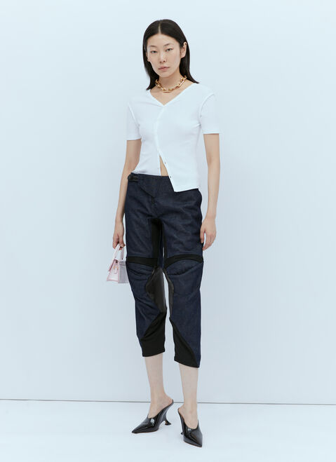 Alexander Wang Denim Racing Pants Blue awg0252002